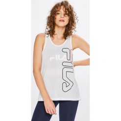 Fila - Top. Białe topy damskie Fila, m, bez wzorów, z dzianiny, casualowe, bez kołnierzyka, bez ramiączek. W wyprzedaży za 39.90 zł.