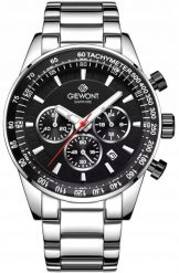 Zegarek Giewont Zegarek Męski Giewont Chronograph Sapphire Srebrno Czarny GW9140-B1. Czarne zegarki męskie Giewont, bez wzorów. Za 232.97 zł.