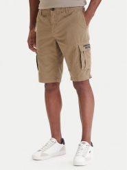 Aeronautica Militare Szorty materiałowe 261BE0066UCT01122 Beżowy Regular Fit. Brązowe szorty męskie Aeronautica Militare, bez wzorów, z bawełny. Za 569.99 zł.