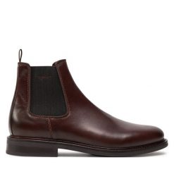 Sztyblety Gant. Brązowe botki męskie GANT, bez wzorów, bez obcasa, bez zapięcia. Za 559.99 zł.