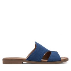 Klapki Lasocki. Niebieskie klapki damskie Lasocki, bez wzorów, bez obcasa, bez zapięcia. Za 149.99 zł.