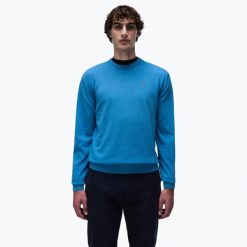 Sweter męski Napapijri Droz 5. Niebieskie swetry męskie Napapijri, m, bez wzorów, bez kołnierzyka, bez ramiączek. Za 279.99 zł.