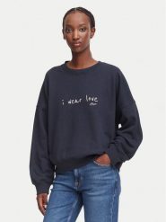 BOSS Bluza C_Ever_7 50571478 Granatowy Regular Fit. Niebieskie bluzy damskie Boss, l, bez wzorów, z bawełny, bez ramiączek, bez kaptura. Za 679.99 zł.