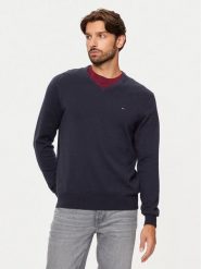 Tommy Hilfiger Sweter Essential MW0MW14745 Granatowy Regular Fit. Niebieskie swetry męskie Tommy Hilfiger, m, bez wzorów, z bawełny, bez kołnierzyka, bez ramiączek. Za 349.99 zł.