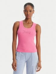 Juicy Couture Top Thin Strap JCWLV126308 Różowy Slim Fit. Czerwone topy damskie Juicy Couture, m, bez wzorów, z bawełny, bez kołnierzyka, bez ramiączek. Za 179.99 zł.