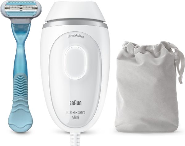Depilator Braun Braun Silk-expert Mini PL1124, hair remover (white/silver, incl. bag + Venus Smooth). Depilatory BRAUN. Za 1,198.00 zł.