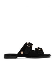 U.S. Polo Assn. Klapki EO-KATYA001W/6S1 Czarny. Czarne klapki damskie U.S. Polo Assn., bez wzorów, ze skóry, bez obcasa, bez zapięcia. Za 269.99 zł.