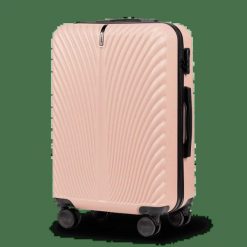 Walizka Średnia WINGS SWAN 24" PINK. Czerwone walizki damskie Wings, bez wzorów, z materiału, średnie. Za 160.93 zł.