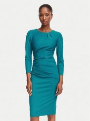 Rinascimento Sukienka koktajlowa CFC0130327003 Turkusowy Slim Fit. Niebieskie sukienki damskie Rinascimento, l, bez wzorów, z syntetyku, wizytowe, bez kołnierzyka, bez ramiączek. Za 529.99 zł.