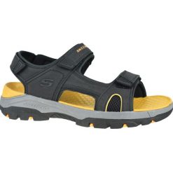 Sandały SKECHERS TRESMEN - HIRANO Czarny. Czarne buty zimowe męskie Skechers, bez wzorów, ze skóry, bez obcasa, bez zapięcia. Za 244.99 zł.