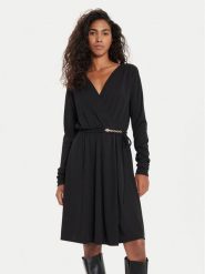 TWINSET Sukienka koktajlowa 241TE2054 Czarny Regular Fit. Czarne sukienki damskie Twinset, bez wzorów, z syntetyku, wizytowe, bez kołnierzyka, bez ramiączek. Za 739.99 zł.