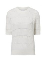 Nümph sweter z krótkim rękawem - Nunicky Kobiety Bawełna biały, XXL. Białe swetry nierozpinane damskie Nümph, xxl, bez wzorów, z bawełny, eleganckie, bez kołnierzyka, bez ramiączek. Za 299.95 zł.