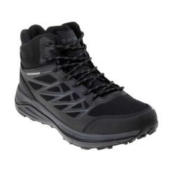 Męskie Wodoodporne Buty Trekkingowe Gewila Mid Cut. Czarne trekkingi męskie Hi-tec, z materiału, bez zapięcia. Za 409.45 zł.