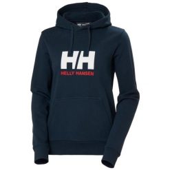 Bluza damska z kapturem Helly Hansen Logo. Niebieskie bluzy damskie Helly Hansen, bez wzorów, casualowe, bez ramiączek, z kapturem. Za 339.00 zł.