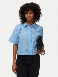 Vero Moda Koszula Eliza 10342754 Niebieski jasny Regular Fit. Niebieskie koszule damskie Vero Moda, l, bez wzorów, z bawełny, bez kołnierzyka, bez ramiączek. Za 159.99 zł.