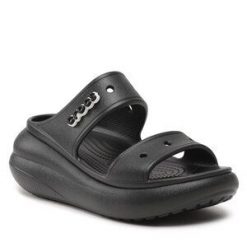 Klapki Crocs. Czarne klapki damskie Crocs, bez wzorów, bez obcasa, bez zapięcia. Za 239.99 zł.
