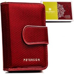 Portfel skórzany Peterson PTN 76115-SBR czerwony. Czerwone portfele damskie Peterson, ze skóry. Za 97.99 zł.