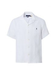 Polo Ralph Lauren Męska koszula lniana z krótkim rękawem Mężczyźni Regular Fit len (100%) biały jednolity, XL. Białe koszule męskie Polo Ralph Lauren, m, bez wzorów, ze lnu, bez kołnierzyka, bez ramiączek. Za 819.95 zł.