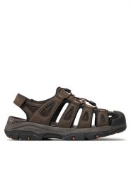 Skechers Sandały Tresmen-Outseen 204111/CHOC Brązowy. Brązowe sandały męskie Skechers, bez wzorów, ze skóry, bez zapięcia. Za 259.99 zł.