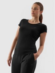 4F T-Shirt 4FAW23TTSHF0906 Czarny Slim Fit. Czarne t-shirty damskie 4F, l, bez wzorów, z bawełny, bez kołnierzyka, bez ramiączek. Za 59.99 zł.