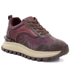 Skórzane półbuty sneakersy na platformie burgundowe Artiker 59C0009. Czerwone półbuty damskie Artiker, bez wzorów, ze skóry, bez obcasa, na platformie, bez zapięcia. Za 339.99 zł.