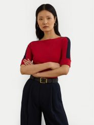 LAUREN RALPH LAUREN Bluzka 200957589002 Czerwony Slim Fit. Czerwone bluzki damskie Lauren Ralph Lauren, s, bez wzorów, z bawełny, bez kołnierzyka, bez ramiączek. Za 209.99 zł.