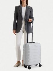GINO ROSSI Walizka kabinowa CEO-GIN-S-003-05-SILVER2 Srebrny. Szare walizki damskie Gino Rossi, bez wzorów, z tworzywa sztucznego. Za 259.99 zł.