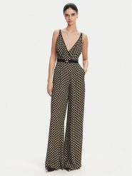 Elisabetta Franchi Kombinezon TU-035-51E2 Czarny Regular Fit. Czarne sukienki damskie Elisabetta Franchi, bez wzorów, z wiskozy, bez kołnierzyka, bez ramiączek. Za 1,569.00 zł.