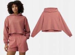 BLUZA DAMSKA 4F DRESOWA Z KAPTUREM CROP-TOP TSWSF244 KOLOR RÓŻOWY. Czerwone bluzy damskie 4F, l, bez wzorów, z bawełny, klasyczne, bez ramiączek, z kapturem. Za 59.90 zł.