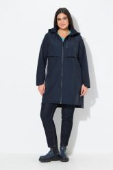 Damskie parka boczne rozcięcia na zamek kaptur kieszenie na zamek. Niebieskie parki damskie Ulla Popken, plus size, bez wzorów, z bawełny, plus size, z kapturem. Za 682.99 zł.