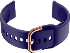 Pasek gumowy do smartwatch 18mm - granat/rosegold. Zegarki smartwatch NoName, bez wzorów, z gumy. Za 19.30 zł.