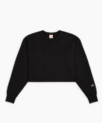Damska bluza Champion Crewneck Sweatshirt 112692-KK001. Czarne bluzy damskie Champion, xs, bez wzorów, z bawełny, sportowe, bez ramiączek, bez kaptura. Za 239.35 zł.