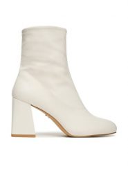 Aldo Botki Haucan 13618383 Biały. Białe botki damskie Aldo, bez wzorów, ze skóry, bez obcasa, na słupku, bez zapięcia. Za 349.99 zł.