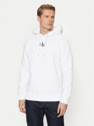 Calvin Klein Jeans Bluza J30J323749 Biały Regular Fit. Białe bluzy męskie Calvin Klein Jeans, m, bez wzorów, z bawełny, bez ramiączek, bez kaptura. Za 259.99 zł.