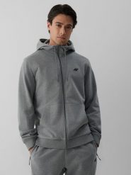 4F Bluza dresowa regular z kapturem męska - szara L. Szare bluzy męskie 4F, l, bez wzorów, z dresówki, bez ramiączek, z kapturem. Za 169.99 zł.