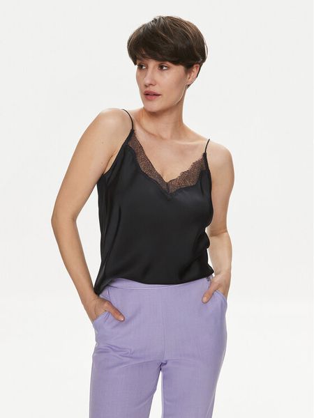 JOOP! Top 30042140 Granatowy Regular Fit. Niebieskie topy damskie JOOP!, bez wzorów, z syntetyku, bez kołnierzyka, bez ramiączek. Za 329.99 zł.