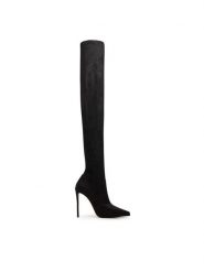 Le Silla Kozaki Cuissard Eva 2145R100R1PPSHA001 Czarny. Czarne kozaki damskie LE SILLA, bez wzorów, z materiału, bez obcasa, na szpilce, bez zapięcia. Za 3,679.00 zł.