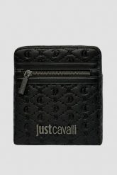 JUST CAVALLI Czarna męska saszetka JC Metal Lettering - Style 3. Czarne saszetki i nerki męskie Just Cavalli, ze skóry ekologicznej, na ramię. W wyprzedaży za 429.99 zł.