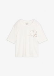 T-shirt z czystej bawełny organicznej. Białe t-shirty damskie bonprix, bez wzorów, z bawełny, bez kołnierzyka, bez ramiączek. Za 79.99 zł.