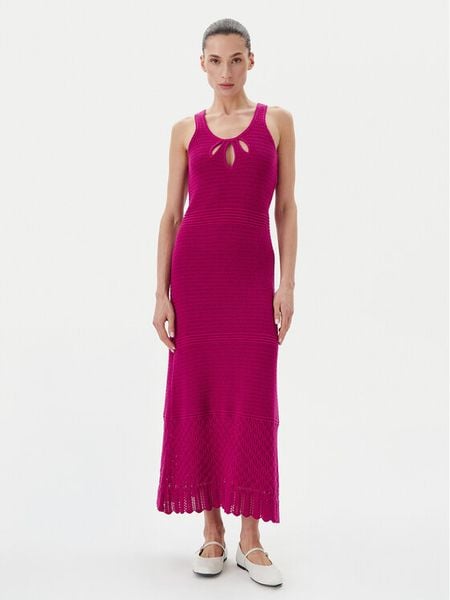 TWINSET Sukienka letnia 251LB3EBB Różowy Regular Fit. Czerwone sukienki damskie Twinset, na lato, m, bez wzorów, z bawełny, bez kołnierzyka, bez ramiączek. Za 549.99 zł.