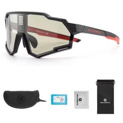 Okulary rowerowe / sportowe inteligentne fotochrom ROCKBROS UV400 14120005001. Brązowe okulary przeciwsłoneczne damskie ROCKBROS. Za 569.00 zł.