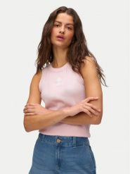 Vero Moda Top Nira 10341982 Różowy jasny Slim Fit. Czerwone topy damskie Vero Moda, xs, bez wzorów, z bawełny, bez kołnierzyka, bez ramiączek. Za 89.99 zł.