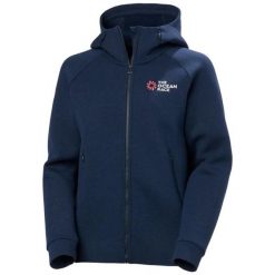 Damska bluza z kapturem full zip Helly Hansen The Ocean Race. Niebieskie bluzy damskie Helly Hansen, xs, bez wzorów, z elastanu, bez ramiączek, z kapturem. Za 578.00 zł.