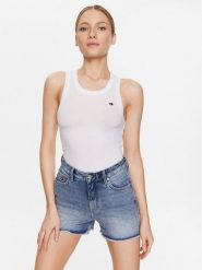 Tommy Hilfiger Top ThxSm WW0WW38987 Biały Slim Fit. Białe topy damskie Tommy Hilfiger, xl, bez wzorów, bez kołnierzyka, bez ramiączek. Za 279.99 zł.