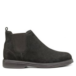 Sztyblety Geox. Brązowe botki męskie Geox, bez wzorów, bez obcasa, bez zapięcia. Za 569.99 zł.