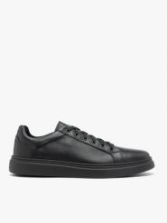 Czarne sznurowane półbuty sportowe. Czarne buty sportowe męskie Brawo sp. z o.o., bez wzorów, ze skóry, bez zapięcia, trekkingowe. Za 479.99 zł.