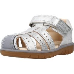 Sandały CLARKS ROAM BAY T Srebrny. Szare sandały męskie Clarks, na lato, bez wzorów, ze skóry, bez zapięcia. Za 149.99 zł.