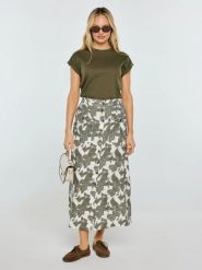 Spódnica damska lniana midi w roślinny wzór Roliana 000. Spódnice damskie BIG STAR, na co dzień, l, bez wzorów, z tkaniny, eleganckie, midi, proste. Za 229.99 zł.