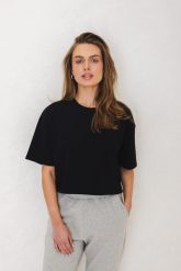 T-SHIRT PENNY CZARNY S - Flawless. Czarne t-shirty damskie Flawless, s, bez wzorów, z bawełny, eleganckie, bez kołnierzyka, bez ramiączek. Za 179.00 zł.