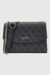 GUESS Czarna kopertówka damska Calista. Czarne torebki do ręki damskie Guess, z aplikacjami, ze skóry ekologicznej, duże, bez dodatków. W wyprzedaży za 459.99 zł.